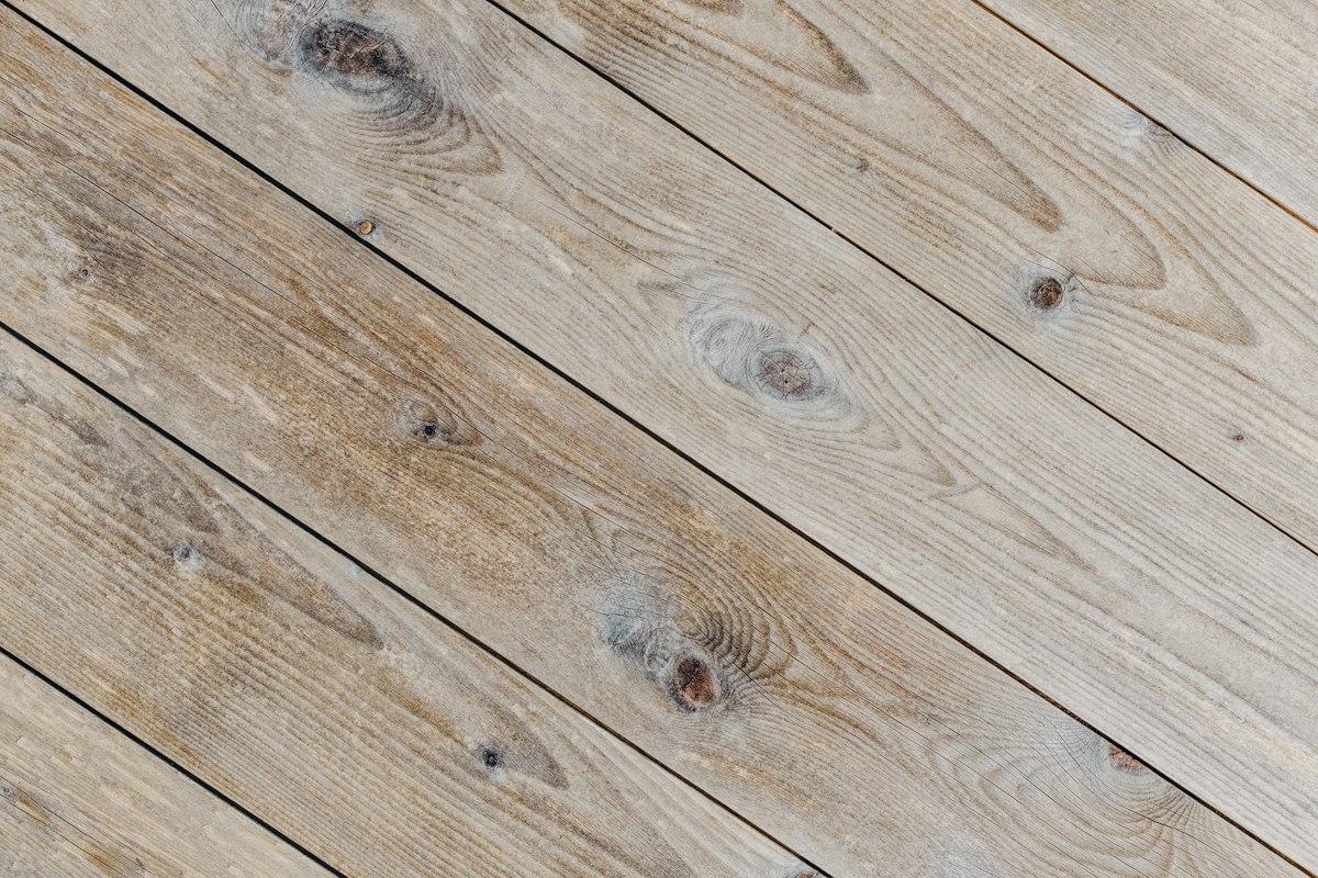 Close-up of a light oak laminate flooring plank